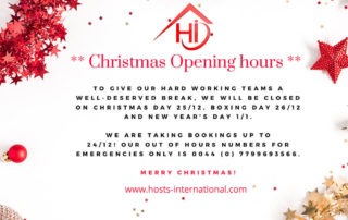 Opening Hours - Christmas