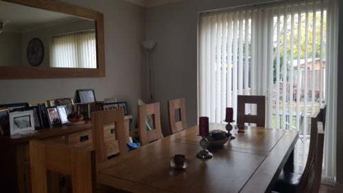 Dining area and garden in a home stay hosts